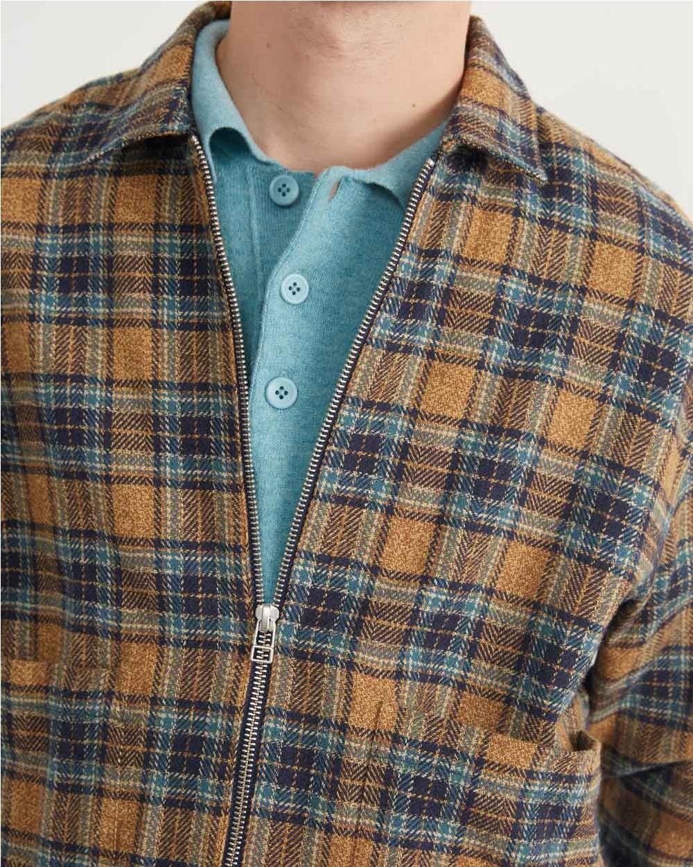Camisa Zip Pocket cuadros PLAIN BROWN Camisa Zip Pocket cuadros PLAIN BROWN