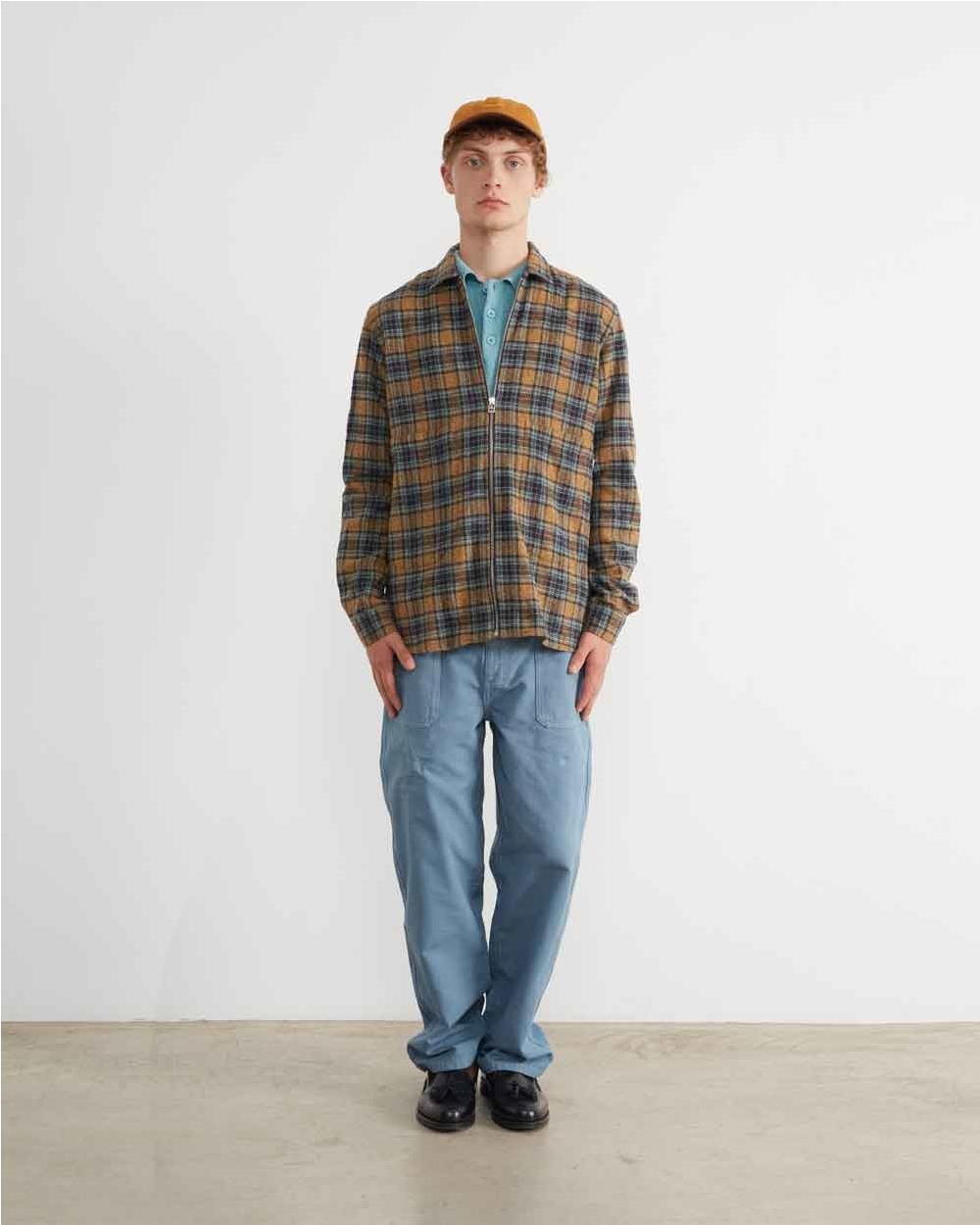 Camisa Zip Pocket cuadros PLAIN BROWN Camisa Zip Pocket cuadros PLAIN BROWN