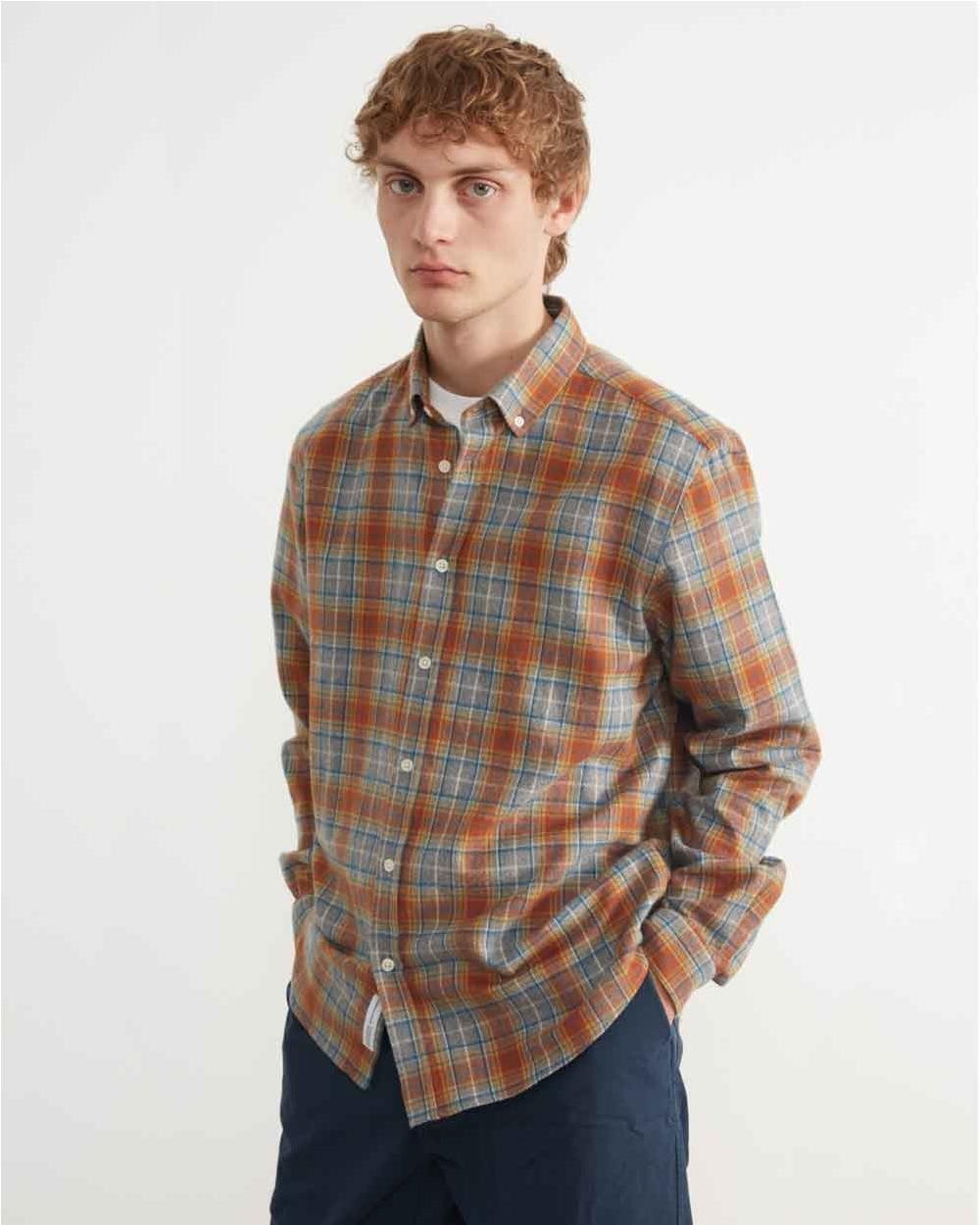 Camisa Atakama cuadros ORANGE