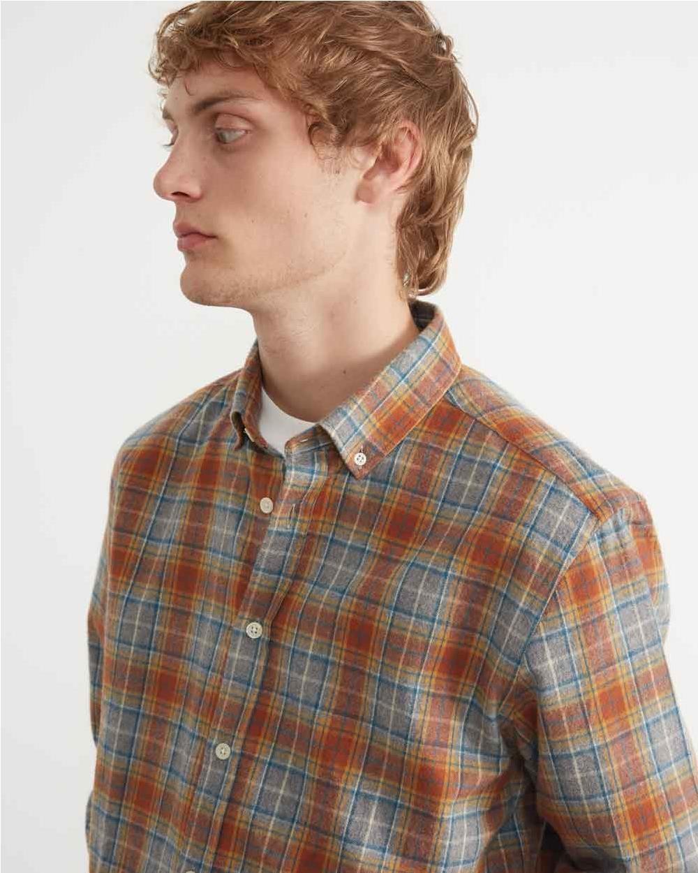 Camisa Atakama cuadros ORANGE