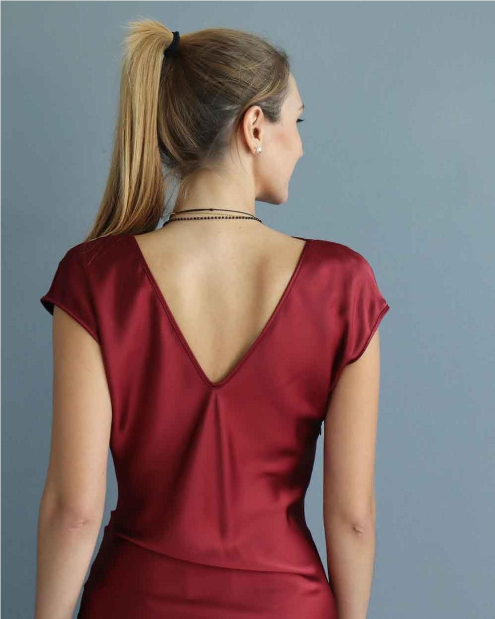 Vestido satén mujer INDIAN RED