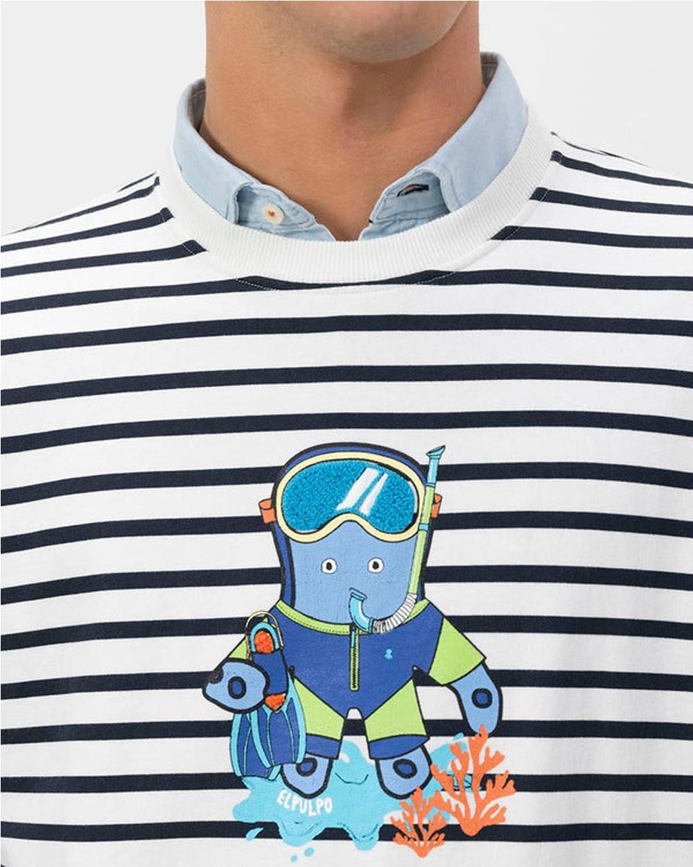 Sudadera de Rayas Estampado Snorkel... Sudadera de Rayas Estampado Snorkel...