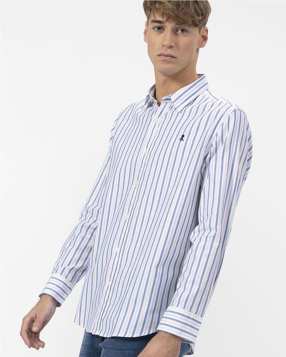 Camisa popelín rayas hombre MULTICOLOR Camisa popelín rayas hombre MULTICOLOR