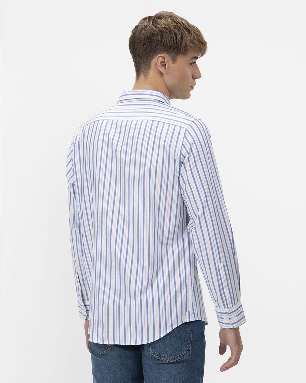 Camisa popelín rayas hombre MULTICOLOR Camisa popelín rayas hombre MULTICOLOR