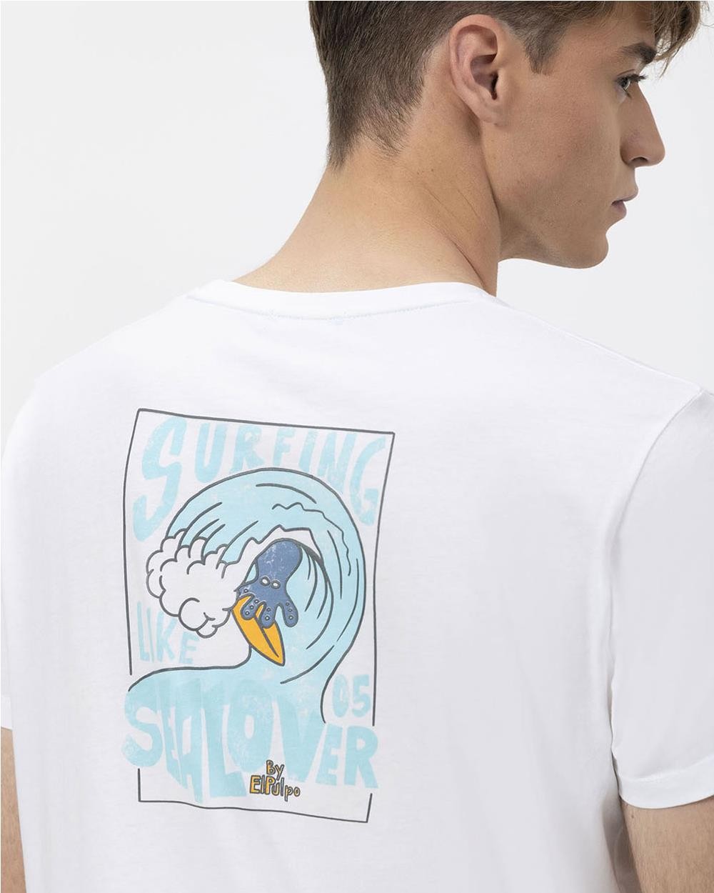 Camiseta Surfing Wave hombre BLANCO