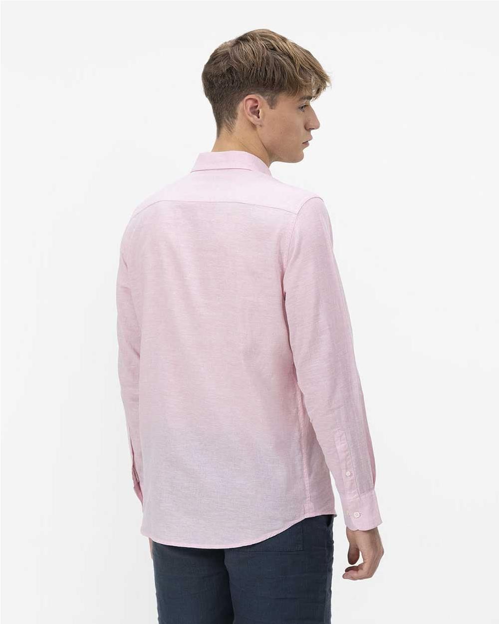 Camisa Cuello Italiano hombre ROSA
