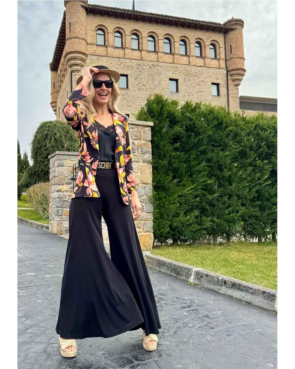 Pantalón Palazzo Básico mujer NEGRO