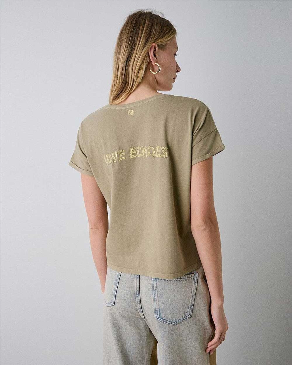 Camiseta Bordada con Corazón mujer FANCO Camiseta Bordada con Corazón mujer FANCO