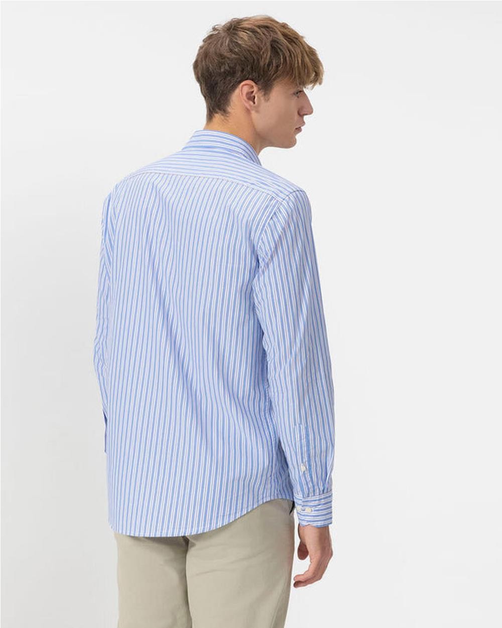 Camisa cuello italiano popelin hombre...