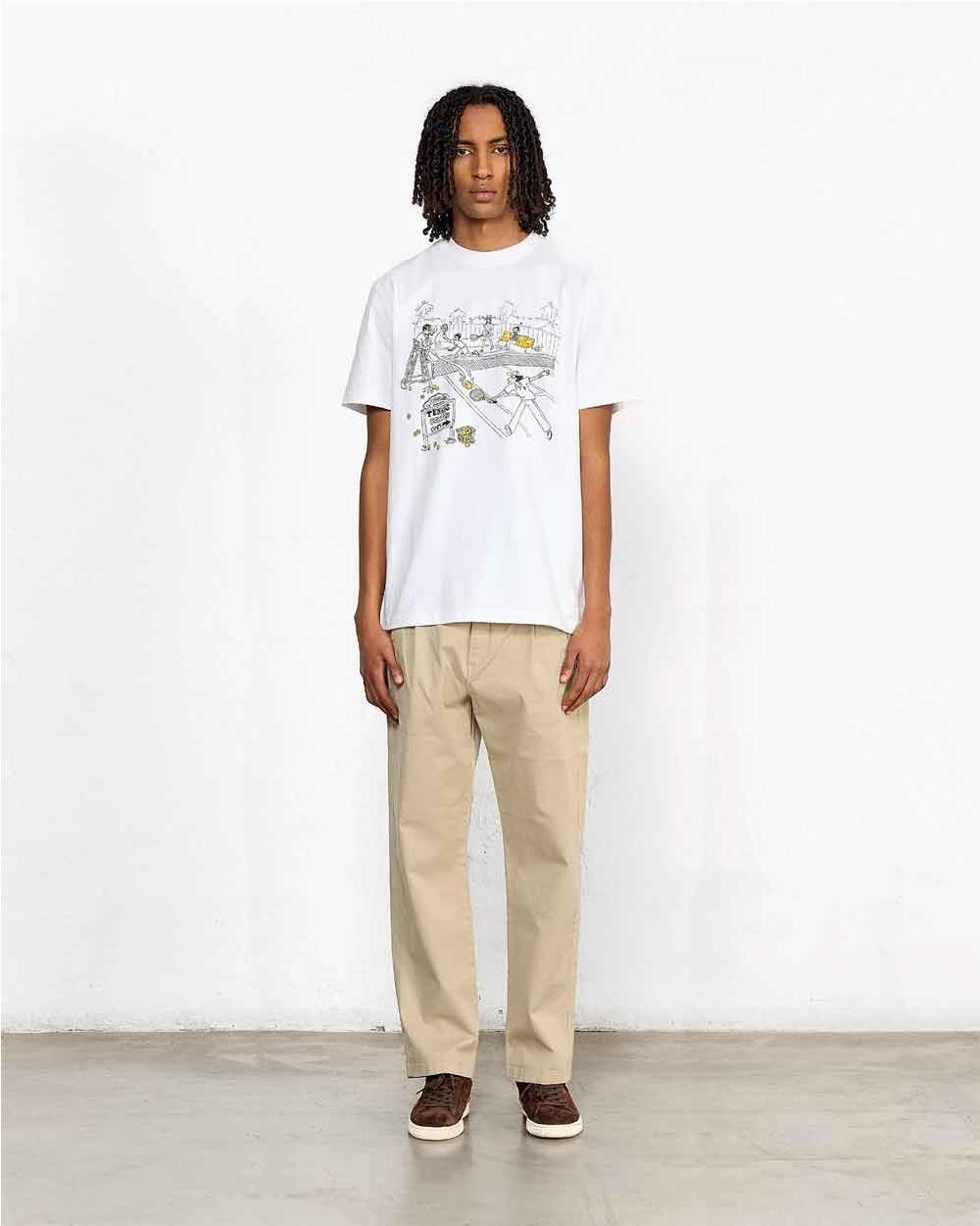 T-shirt Tennis Courts hombre PLAIN WHITE