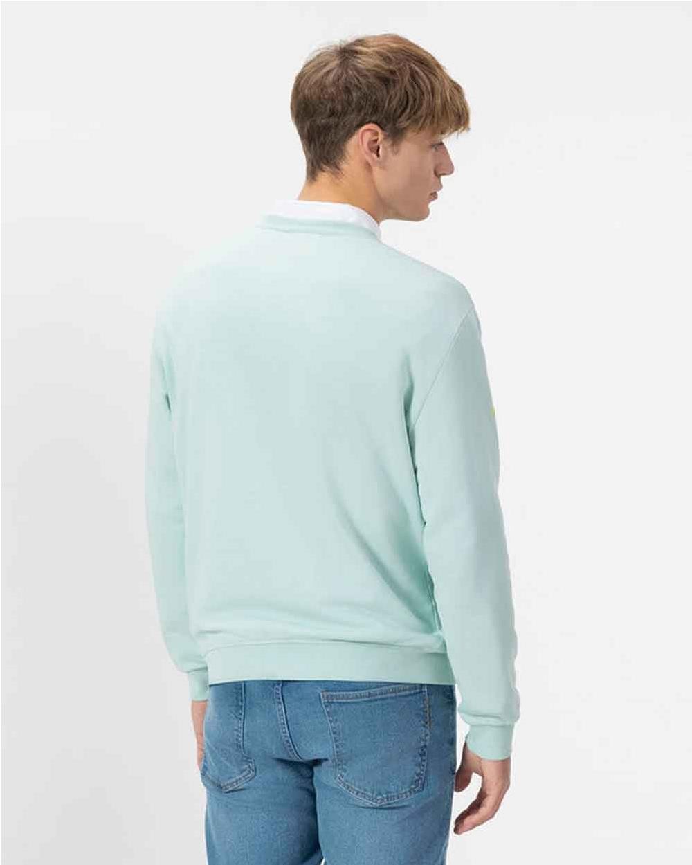 Sudadera básica bordada hombre AZUL...