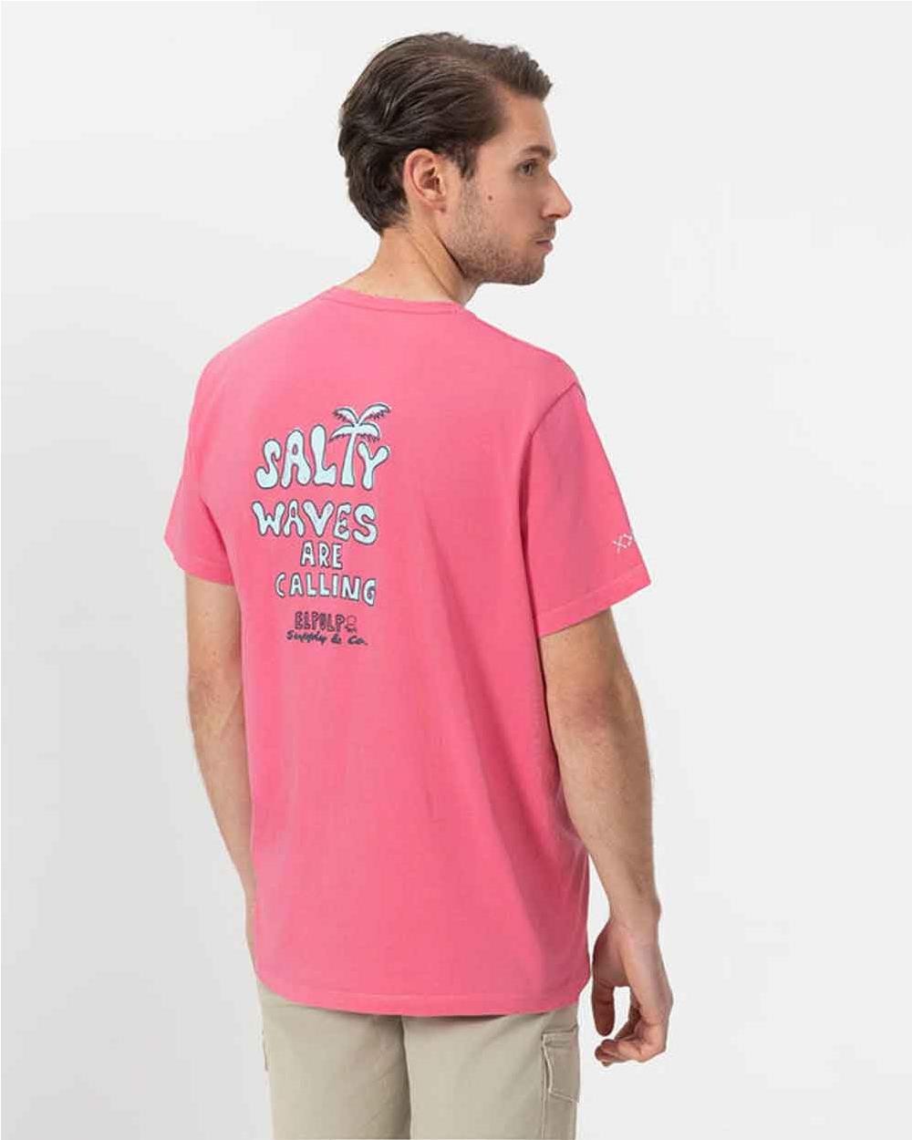 Camiseta Salty Waves hombre ROSA CHICLE