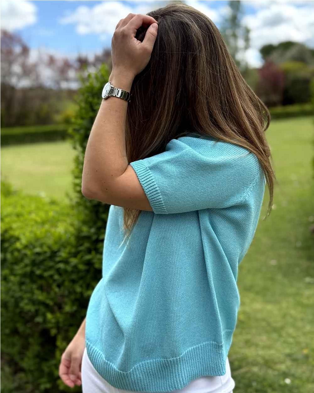 Maglia Cotton cuello redondo mujer SKY