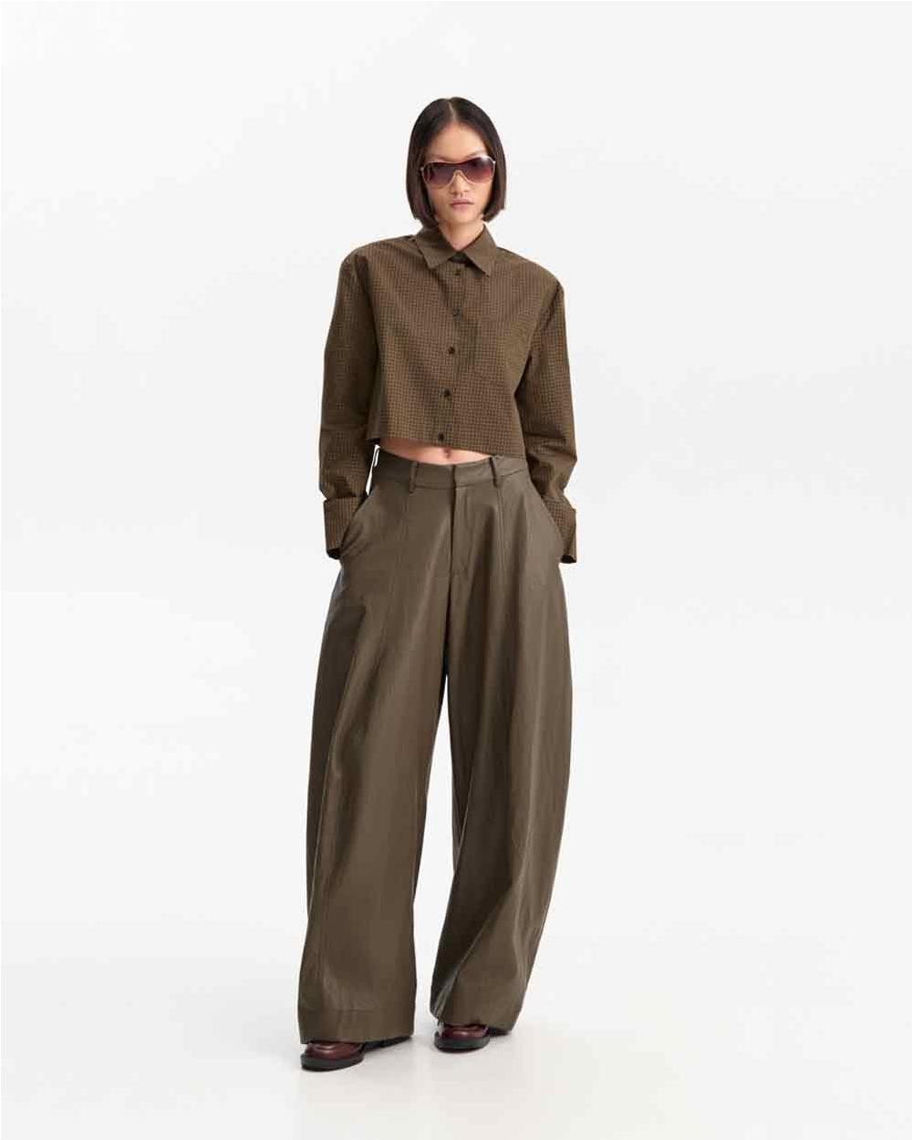 Pantalón Carrot mujer MARRON