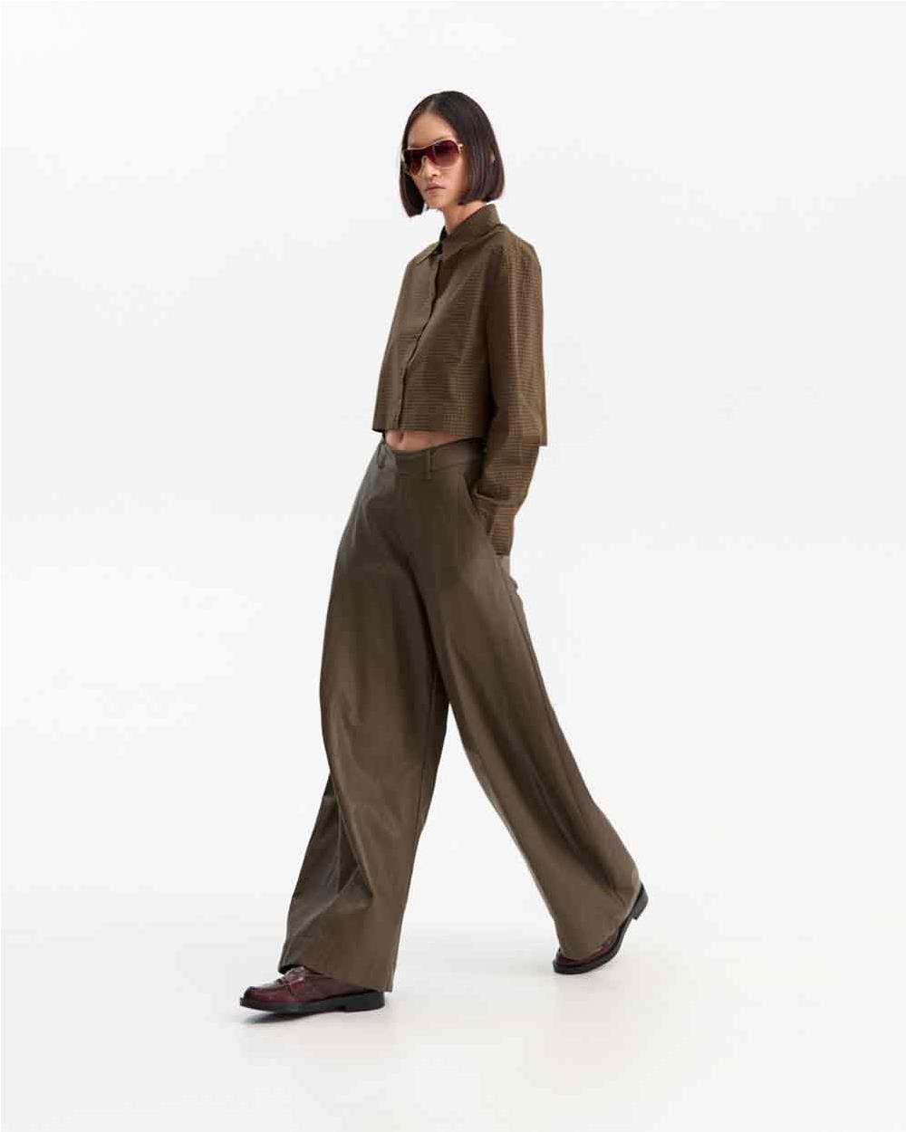 Pantalón Carrot mujer MARRON