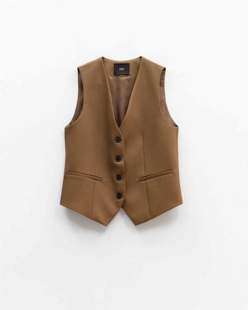Chaleco tricot mujer MARRON