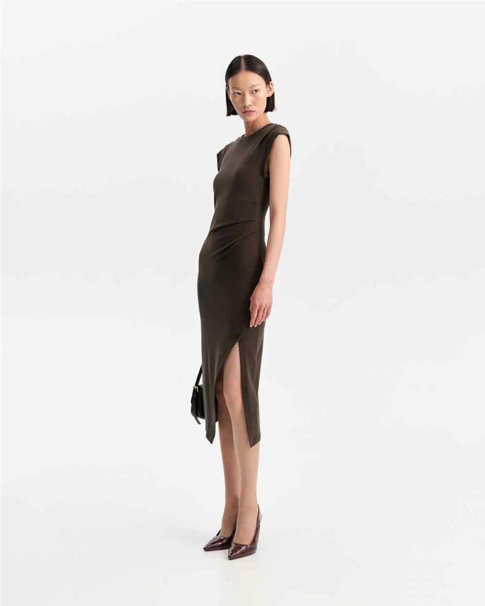 Vestido midi mujer GRIGIO OSCURO