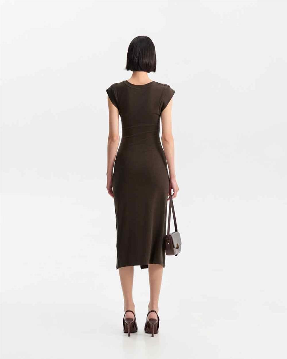 Vestido midi mujer GRIGIO OSCURO