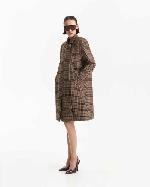 Abrigo con estola mujer MARRON 2