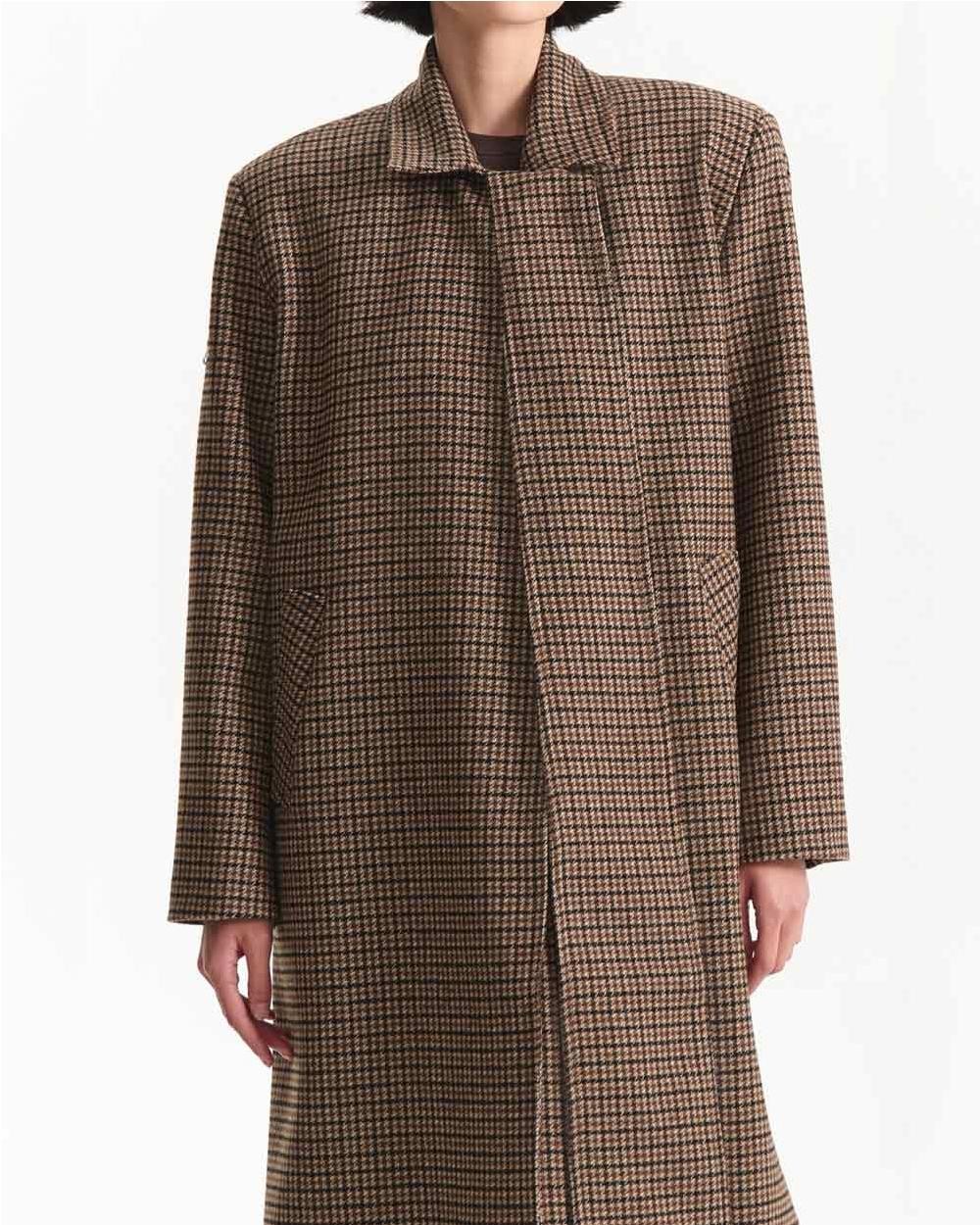 Abrigo con estola mujer MARRON