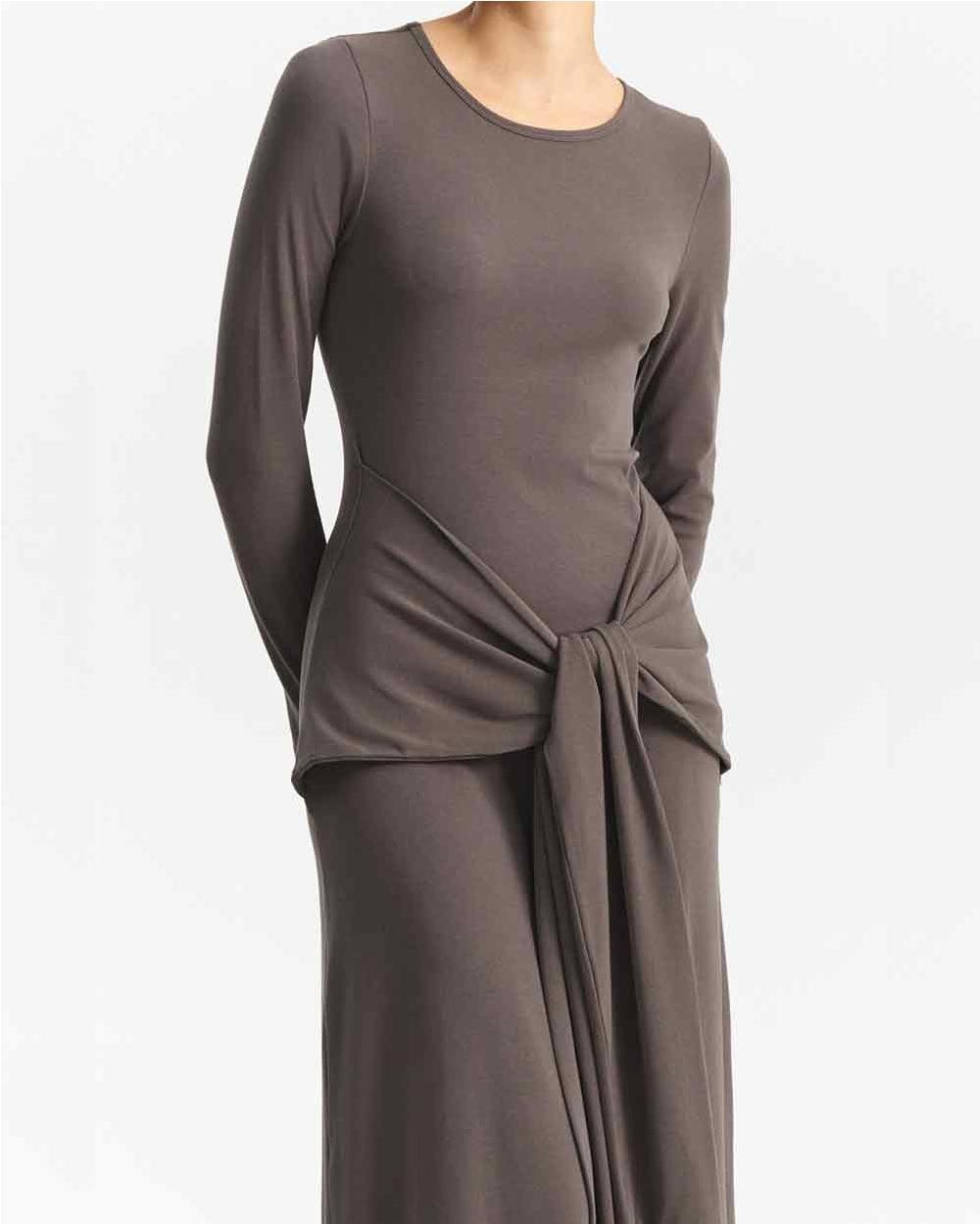 Vestido lazada frontal  mujer GRIGIO...
