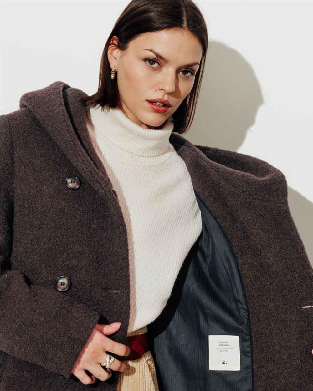 Abrigo Ricoux lana mujer MARRON