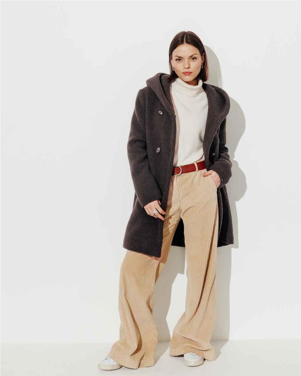 Abrigo Ricoux lana mujer MARRON