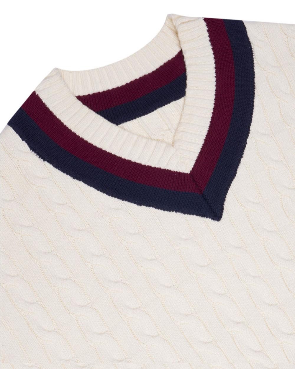 Jersey Cable Knit escote pico