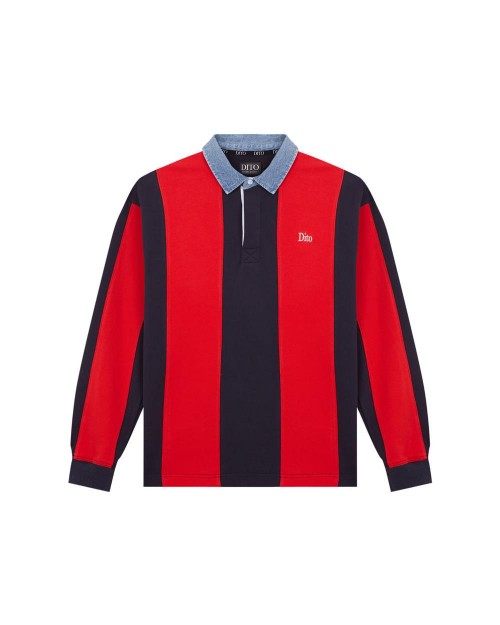 Sudadera polo cuello denim...