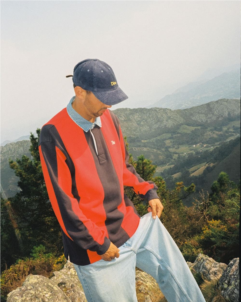 Sudadera polo cuello denim rayas MULTI