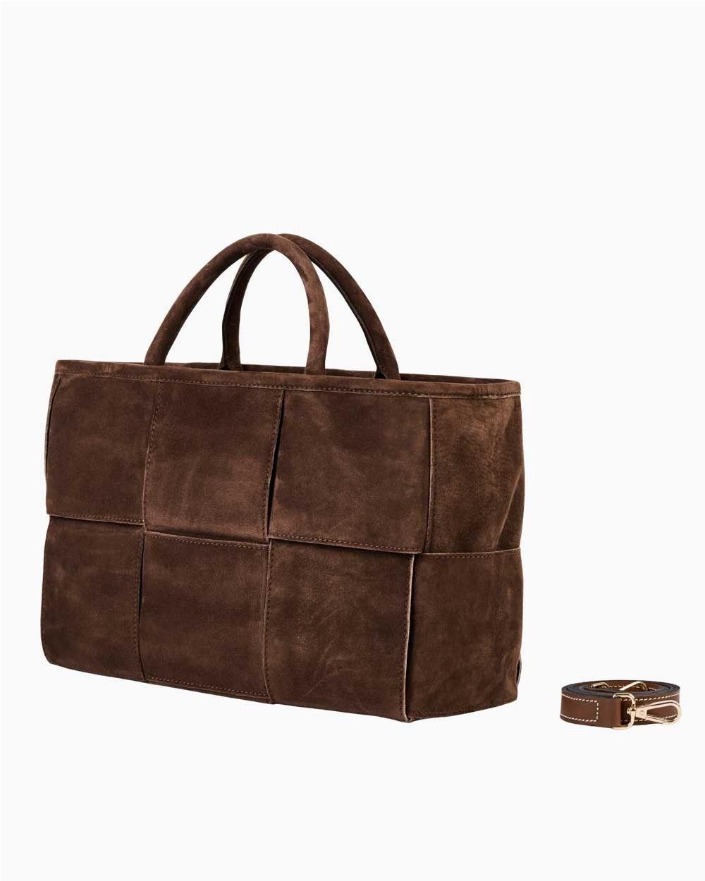 Bolso de Ante trenzado CHOCOLATE