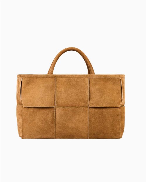 Bolso de Ante trenzado CAMEL