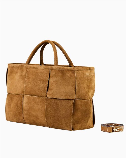 Bolso de Ante trenzado CAMEL 2
