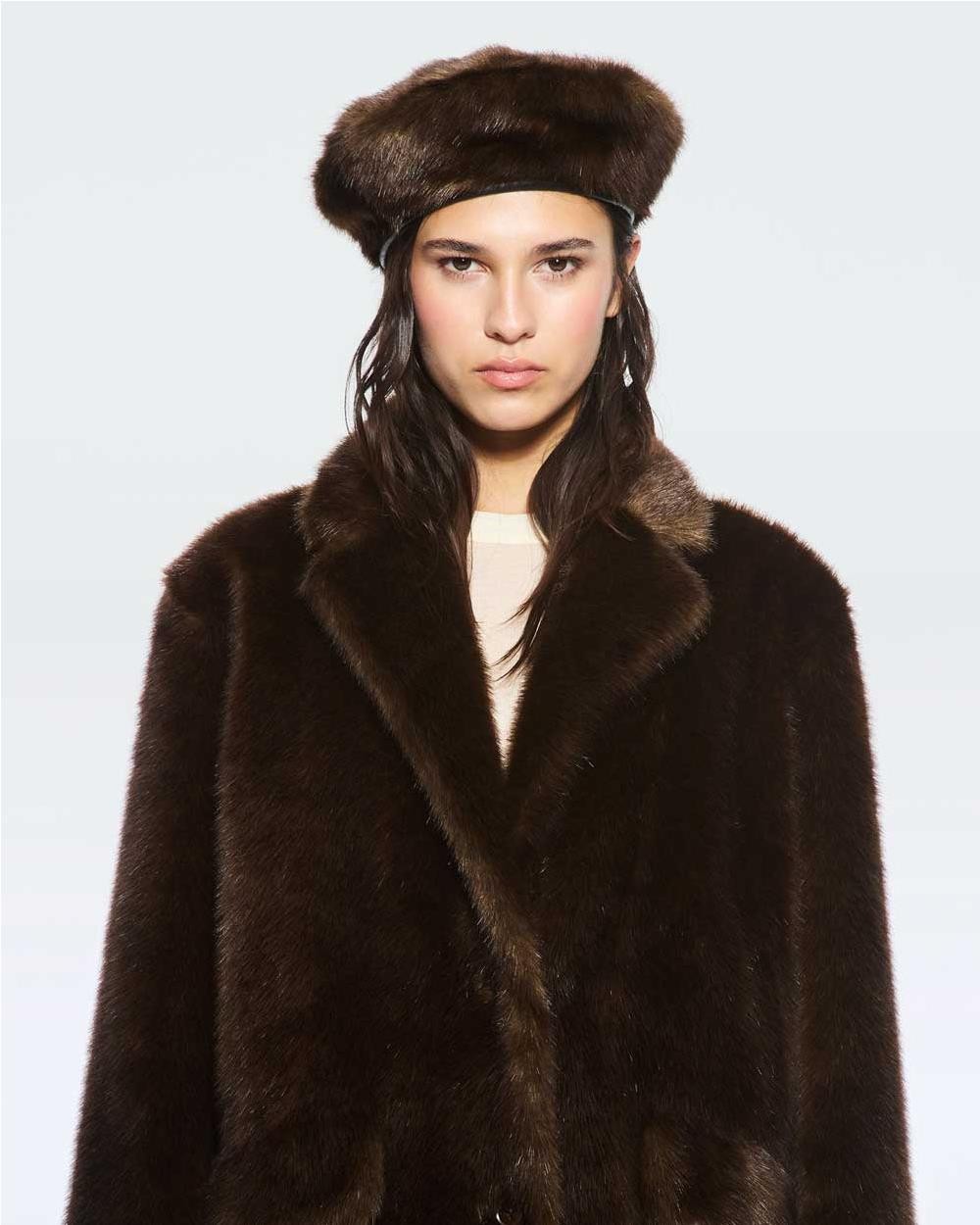 Abrigo de Pelo mujer BROWN