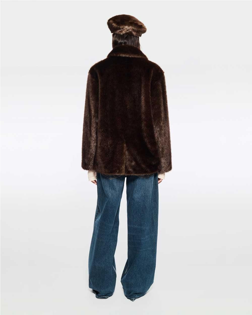 Abrigo de Pelo mujer BROWN