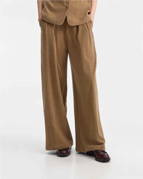 Pantalón ancho mujer MARRON 2