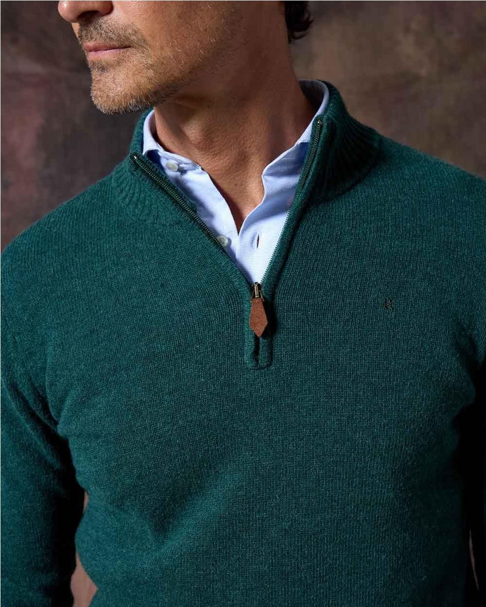 Jersey de punto con media cremallera...