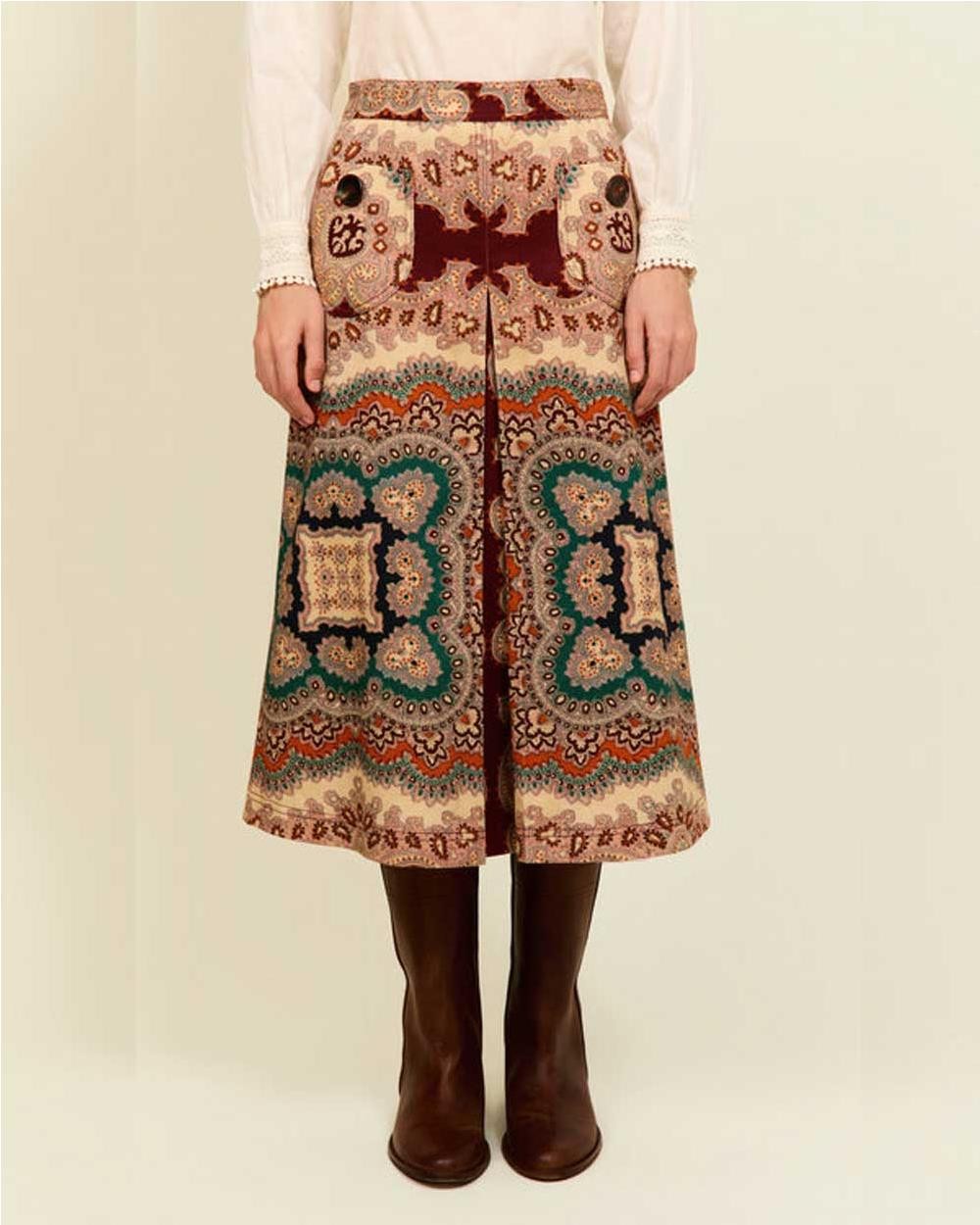 Falda midi Briar paisley mujer