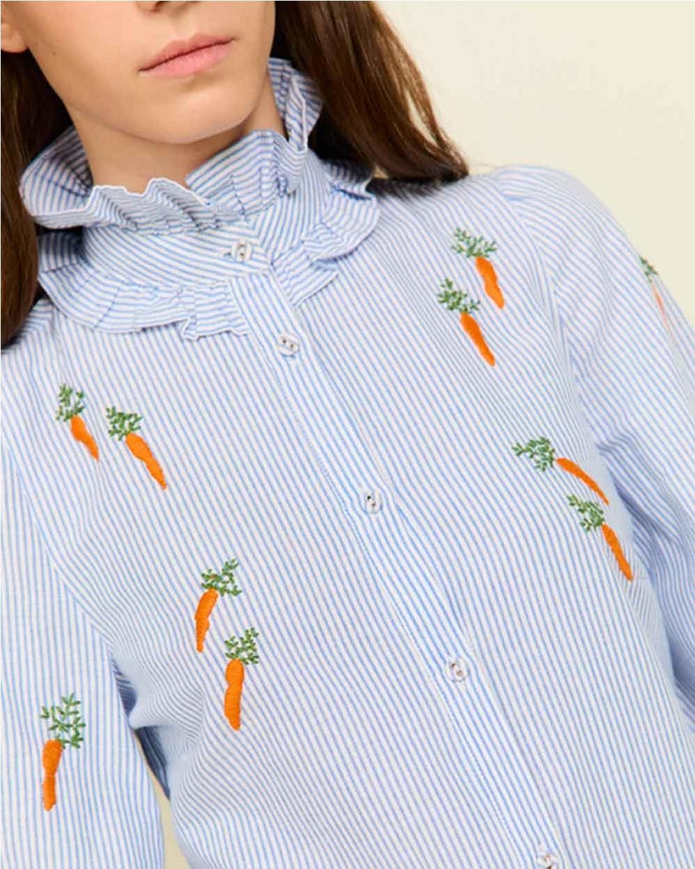 Blusa Sutton con Rayas y Bordado mujer Blusa Sutton con Rayas y Bordado mujer