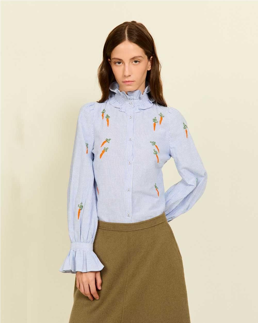 Blusa Sutton con Rayas y Bordado mujer Blusa Sutton con Rayas y Bordado mujer