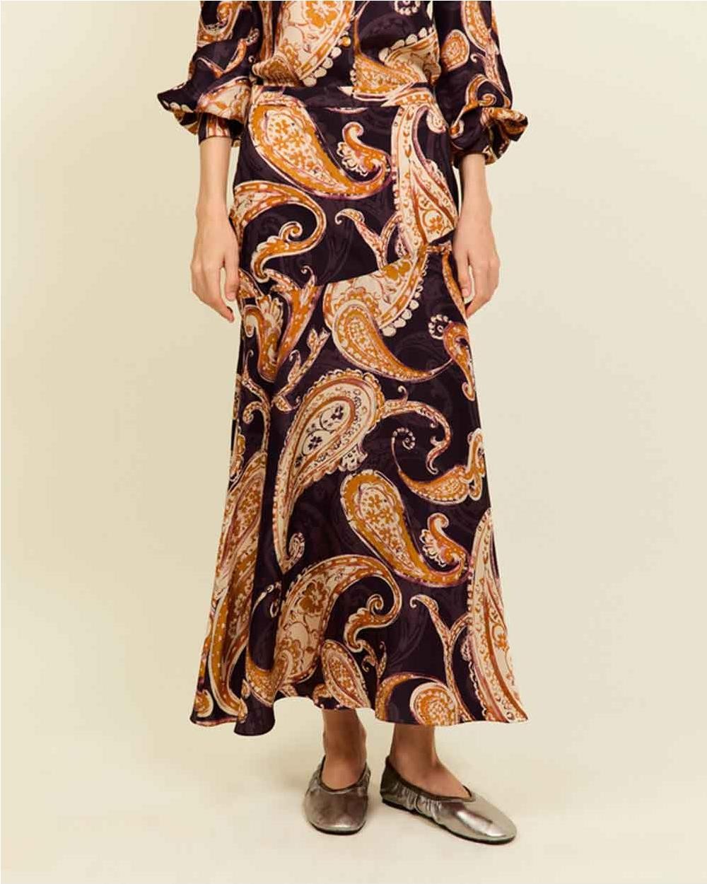 Falda Indie estampado paisley mujer Falda Indie estampado paisley mujer