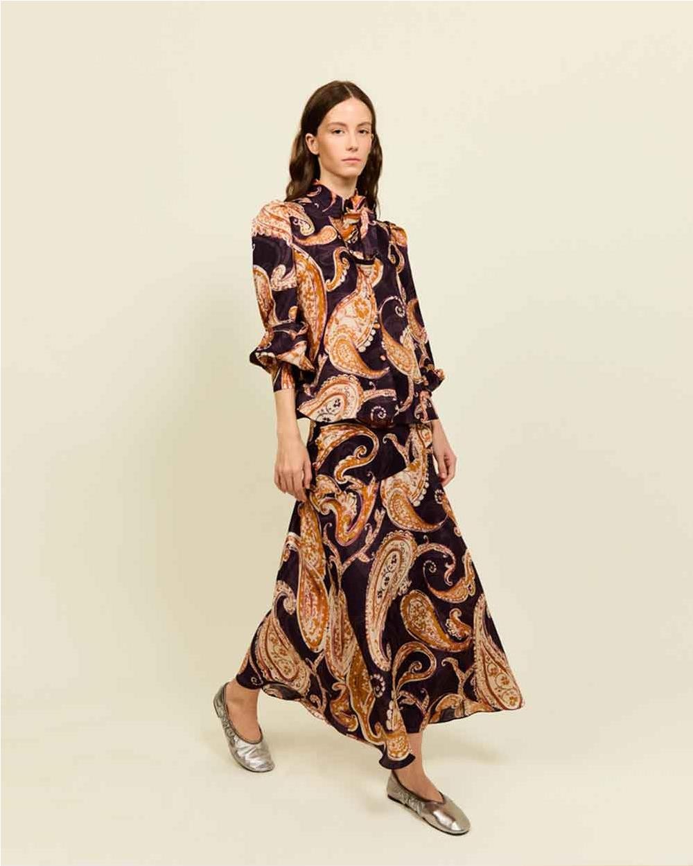 Falda Indie estampado paisley mujer Falda Indie estampado paisley mujer
