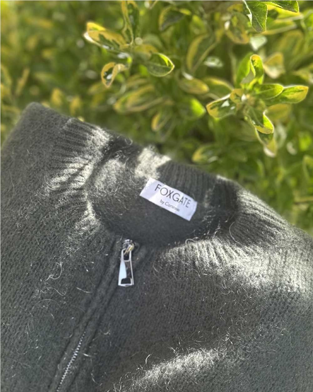 Chaqueta con cremallera moher y lana...