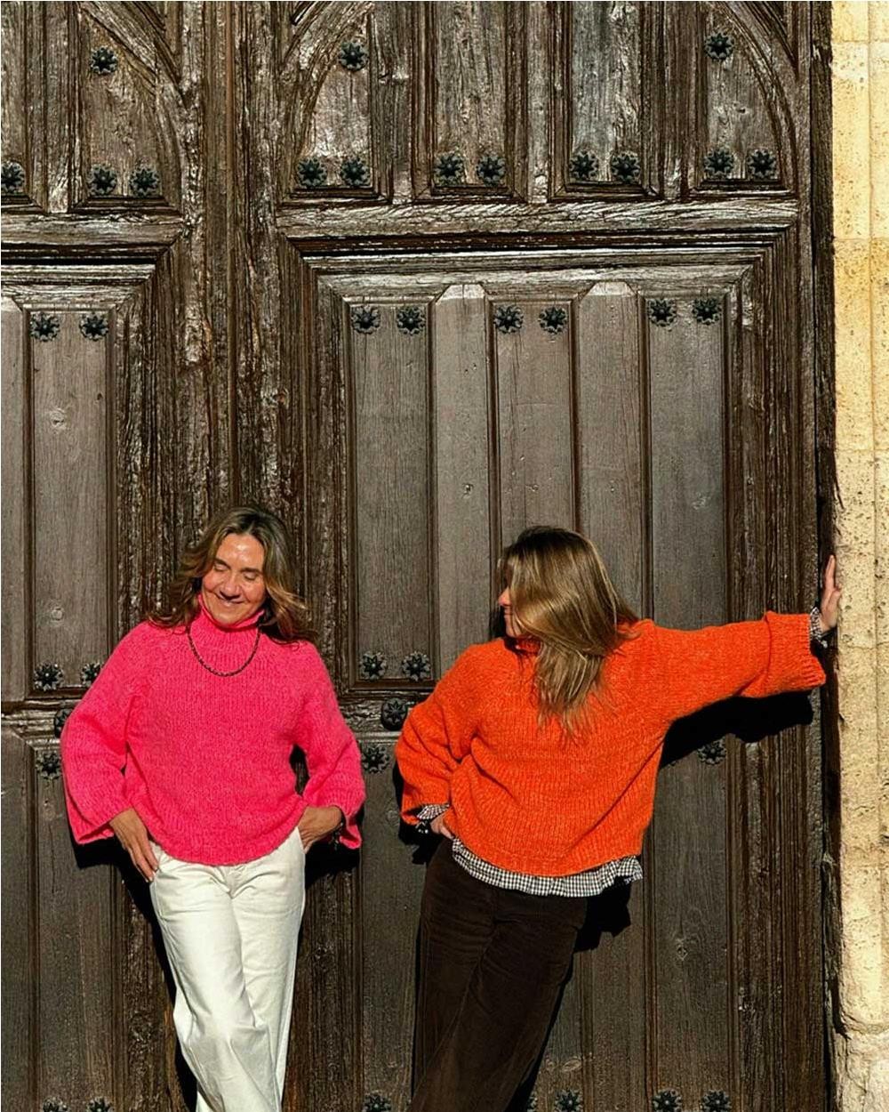 Jersey cuello alto mujer FUCSIA