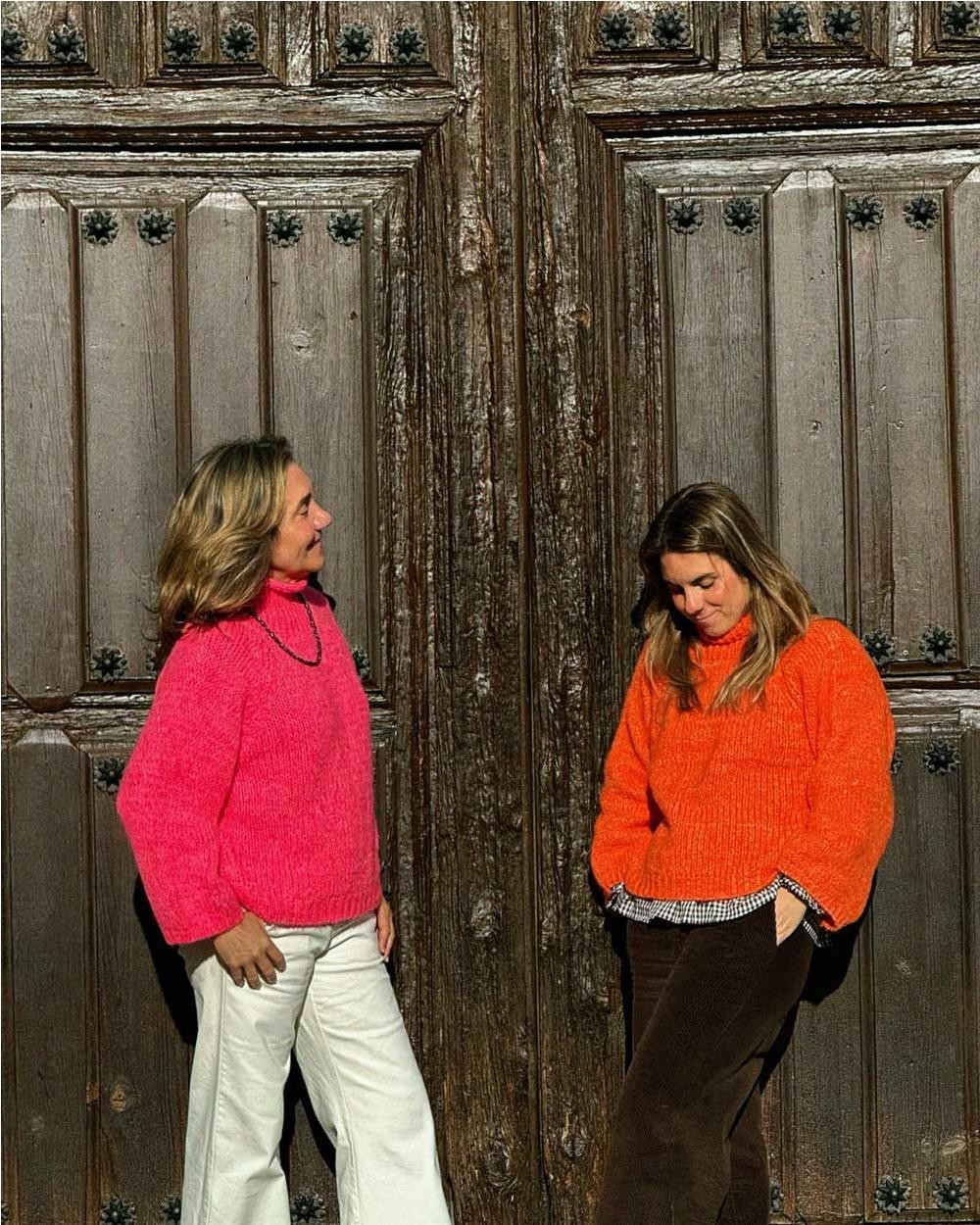 Jersey cuello alto mujer NARANJA