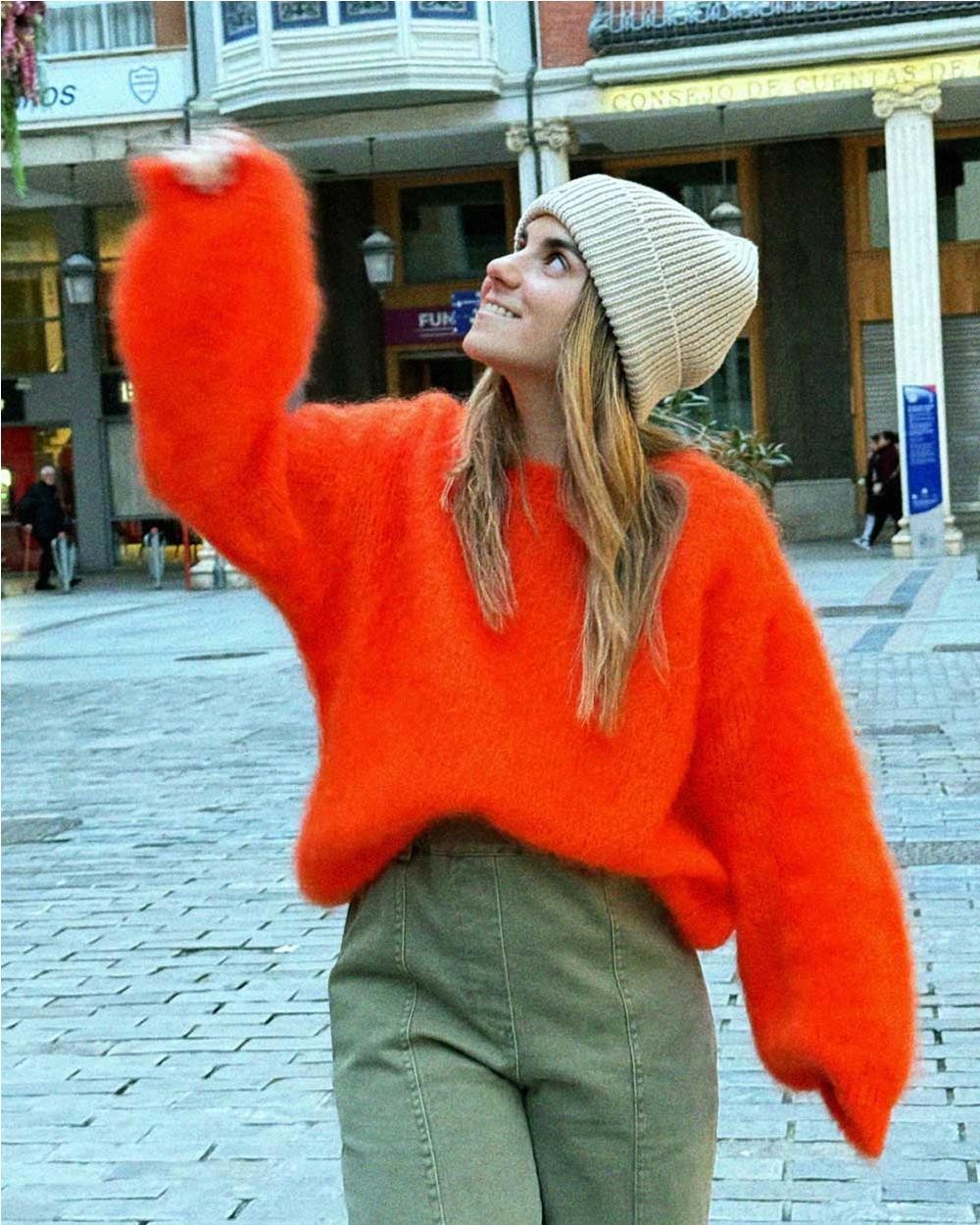 Jersey mohair mujer ORANGE HERMES