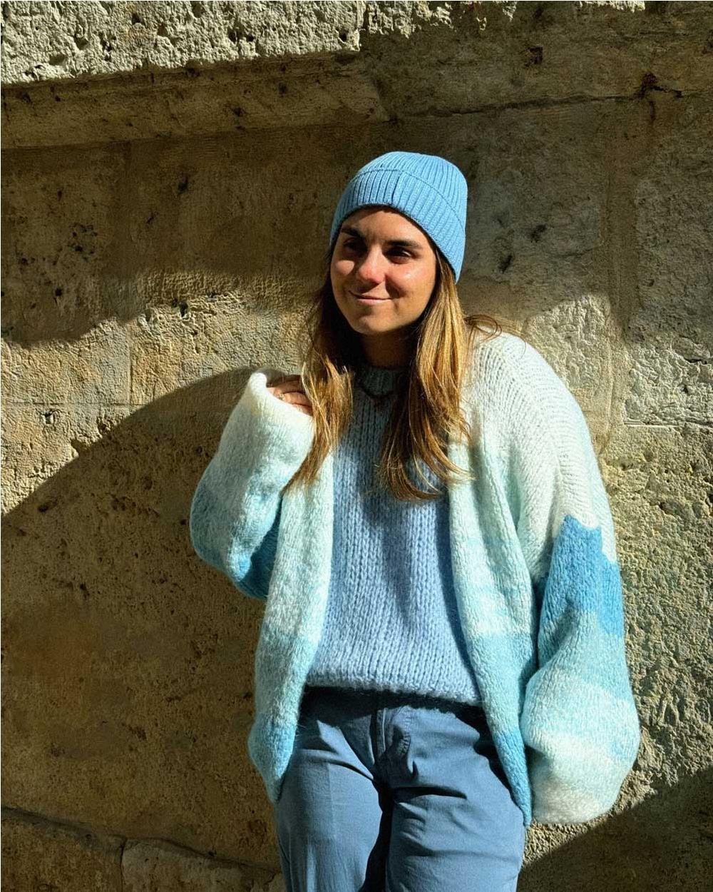 Pantalon felpa francesa mujer BLUE