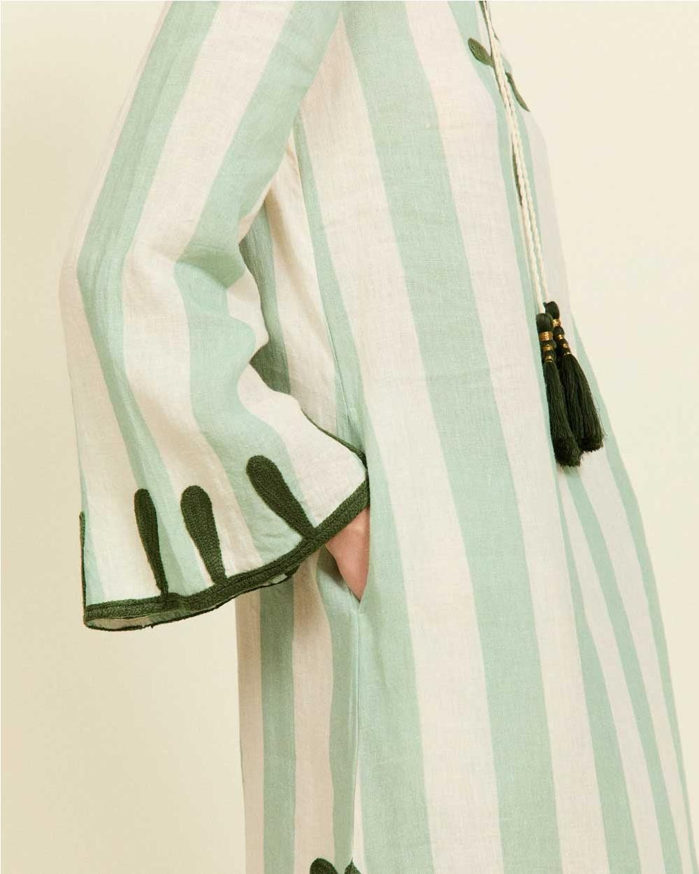 Vestido túnica Edna lino mujer GREEN