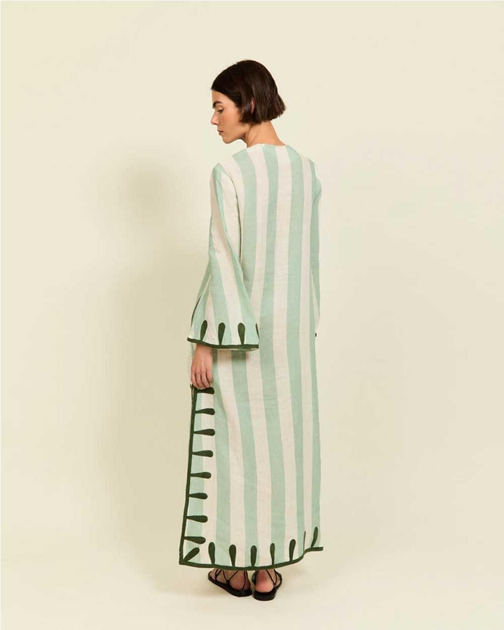 Vestido túnica Edna lino mujer GREEN