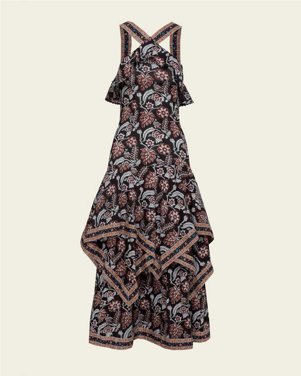 Vestido halter Alina flores algodón...